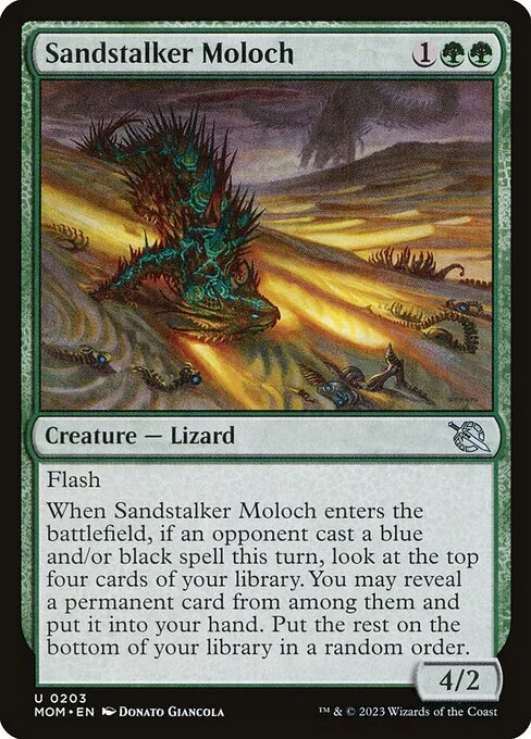 Sandstalker Moloch, carta Magic di tipo Creature — Lizard illustrata da Donato Giancola