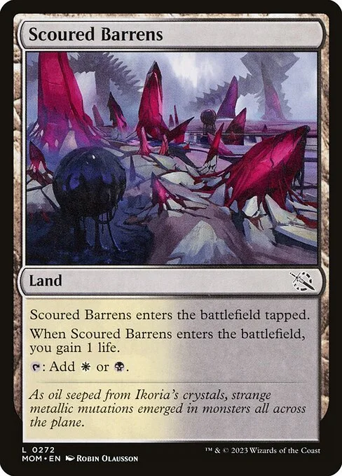 Scoured Barrens, carta Magic di tipo Land illustrata da Robin Olausson