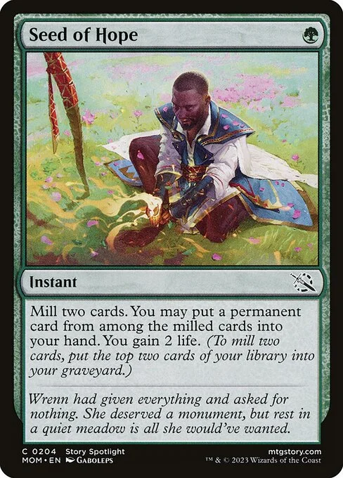 Seed of Hope, carta Magic di tipo Instant illustrata da Gaboleps