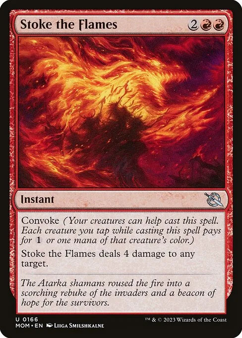 Stoke the Flames, carta Magic di tipo Instant illustrata da Liiga Smilshkalne