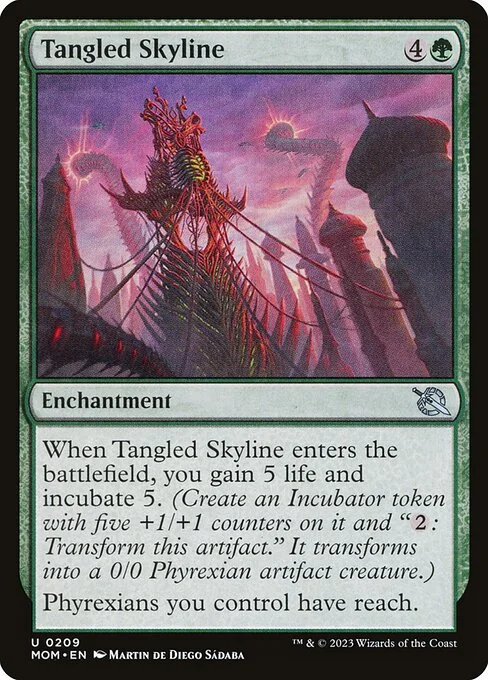 Tangled Skyline, carta Magic di tipo Enchantment illustrata da Martin de Diego Sádaba