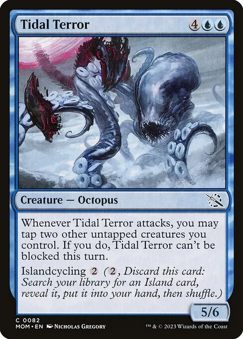 Tidal Terror, carta Magic di tipo Creature — Octopus illustrata da Nicholas Gregory