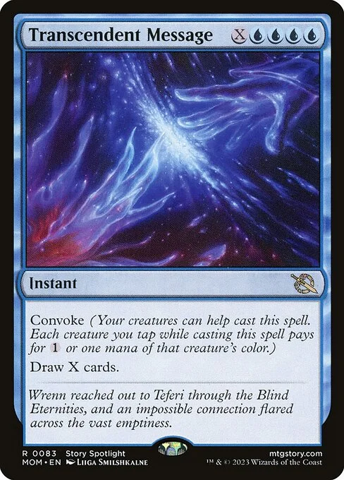 Transcendent Message, carta Magic di tipo Instant illustrata da Liiga Smilshkalne