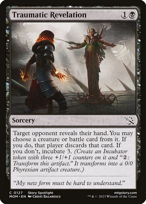 Traumatic Revelation, carta Magic di tipo Sorcery illustrata da Cristi Balanescu