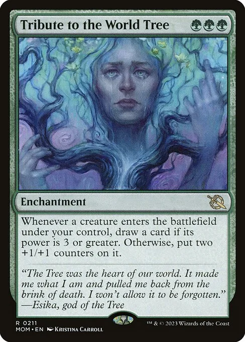 Tribute to the World Tree, carta Magic di tipo Enchantment illustrata da Kristina Carroll