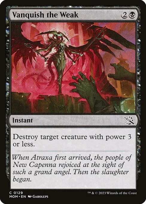 Vanquish the Weak, carta Magic di tipo Instant illustrata da Gaboleps