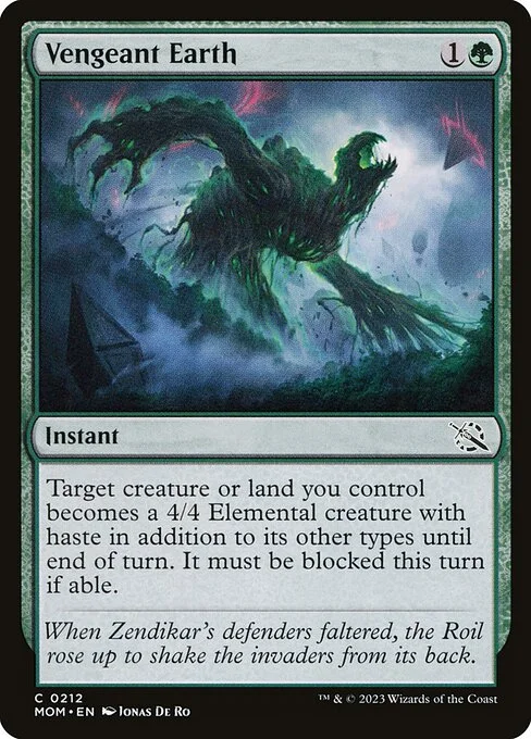 Vengeant Earth, carta Magic di tipo Instant illustrata da Jonas De Ro