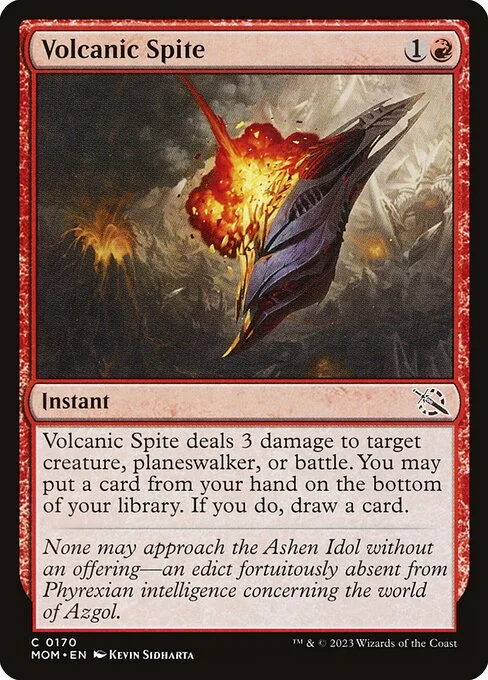 Volcanic Spite, carta Magic di tipo Instant illustrata da Kevin Sidharta