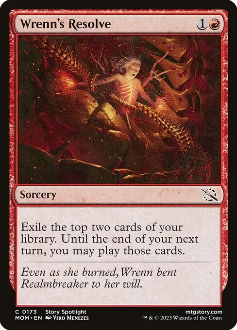 Wrenn's Resolve, carta Magic di tipo Sorcery illustrata da Viko Menezes