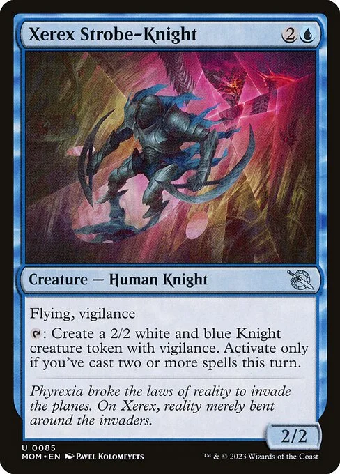 Xerex Strobe-Knight, carta Magic di tipo Creature — Human Knight illustrata da Pavel Kolomeyets