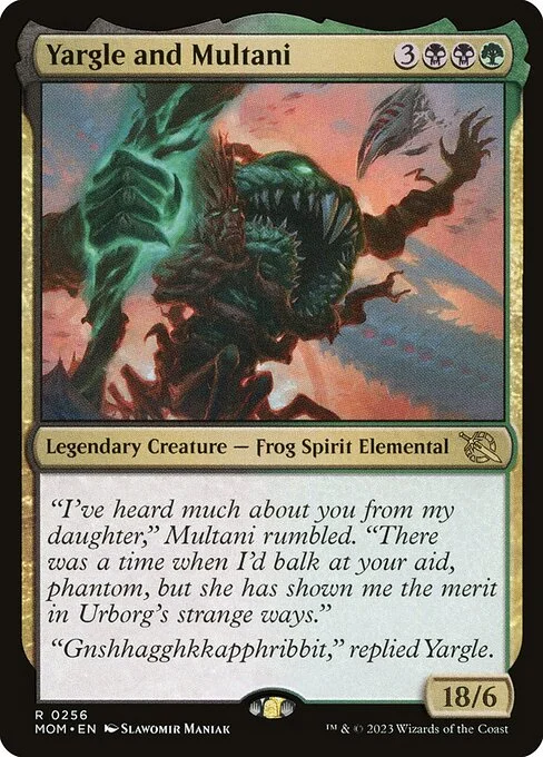 Yargle and Multani, carta Magic di tipo Legendary Creature — Frog Spirit Elemental illustrata da Slawomir Maniak