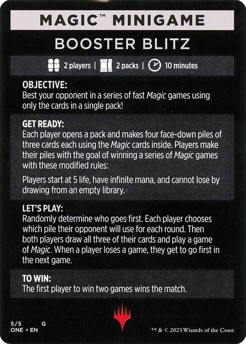 Booster Blitz, carta Magic di tipo Card