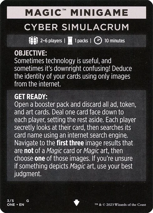 Cyber Simulacrum // Cyber Simulacrum (cont'd), carta Magic di tipo Card // Card