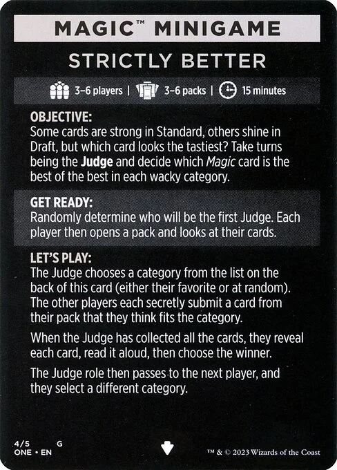 Strictly Better // Strictly Better (cont'd), carta Magic di tipo Card // Card