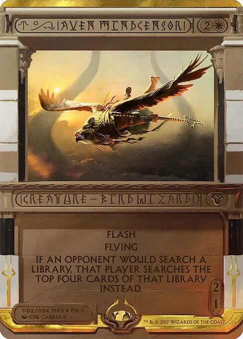 Aven Mindcensor, carta Magic di tipo Creature — Bird Wizard illustrata da Jose Cabrera