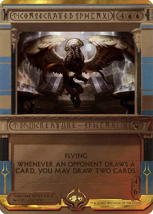 Consecrated Sphinx, carta Magic di tipo Creature — Sphinx illustrata da Lius Lasahido