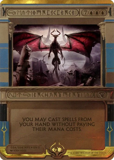 Omniscience, carta Magic di tipo Enchantment illustrata da Josh Hass