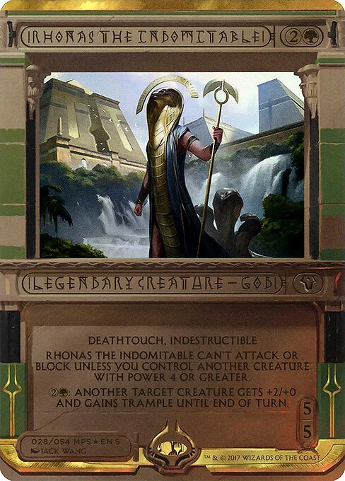 Rhonas the Indomitable, carta Magic di tipo Legendary Creature — God illustrata da Jack Wang