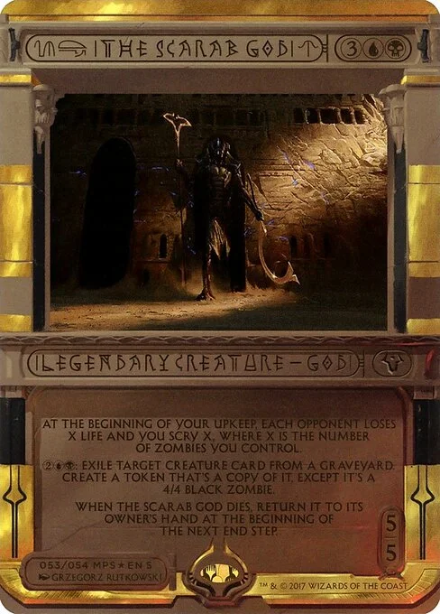 The Scarab God, carta Magic di tipo Legendary Creature — God illustrata da Grzegorz Rutkowski