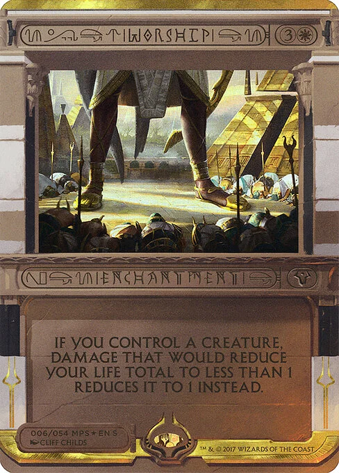 Worship, carta Magic di tipo Enchantment illustrata da Cliff Childs