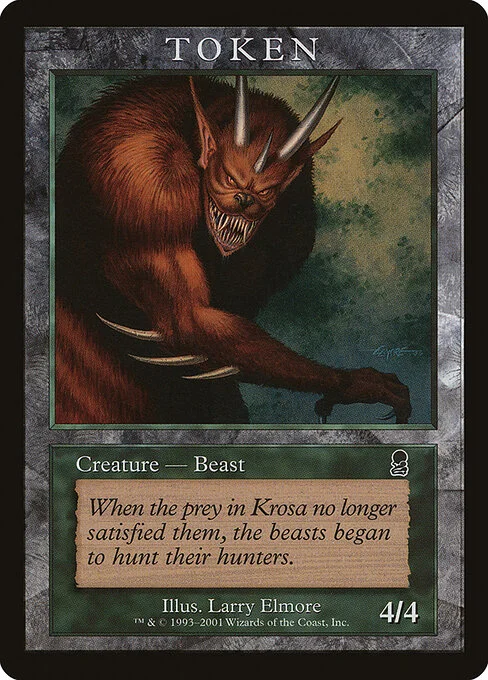 Beast, carta Magic di tipo Token Creature — Beast illustrata da Larry Elmore