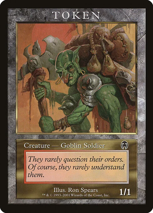 Goblin Soldier, carta Magic di tipo Token Creature — Goblin Soldier illustrata da Ron Spears