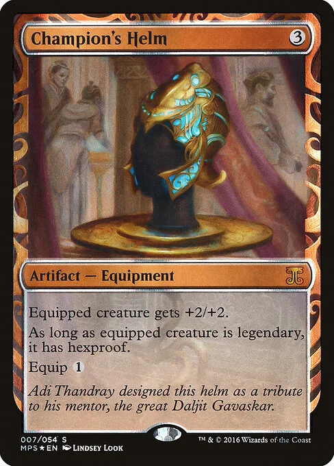 Champion's Helm, carta Magic di tipo Artifact — Equipment illustrata da Lindsey Look