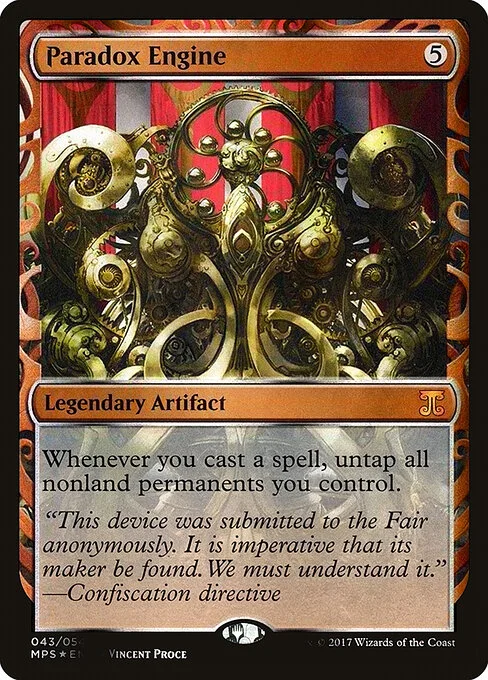Paradox Engine, carta Magic di tipo Legendary Artifact illustrata da Vincent Proce