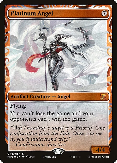 Platinum Angel, carta Magic di tipo Artifact Creature — Angel illustrata da Victor Adame Minguez