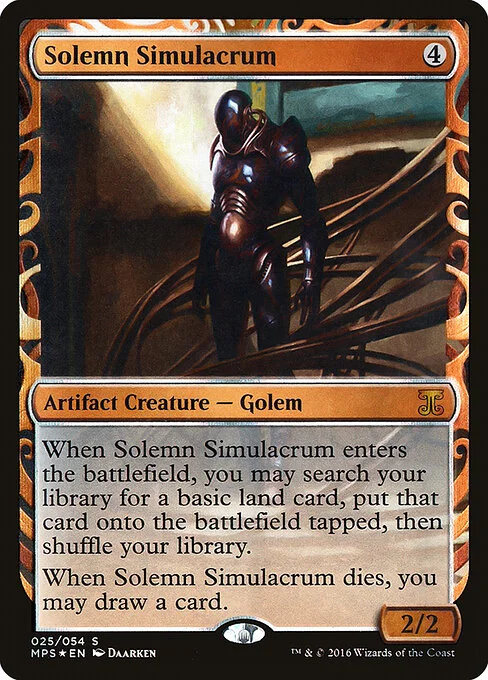 Solemn Simulacrum, carta Magic di tipo Artifact Creature — Golem illustrata da Daarken