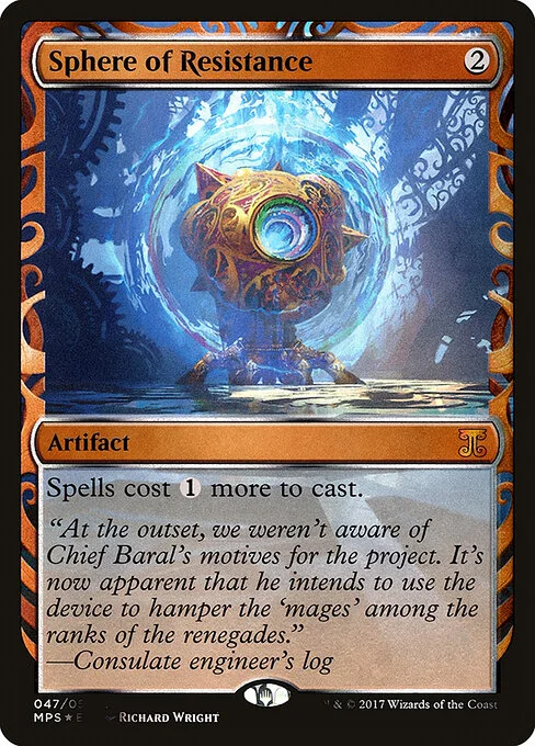 Sphere of Resistance, carta Magic di tipo Artifact illustrata da Richard Wright