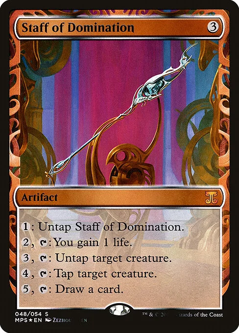 Staff of Domination, carta Magic di tipo Artifact illustrata da Zezhou Chen