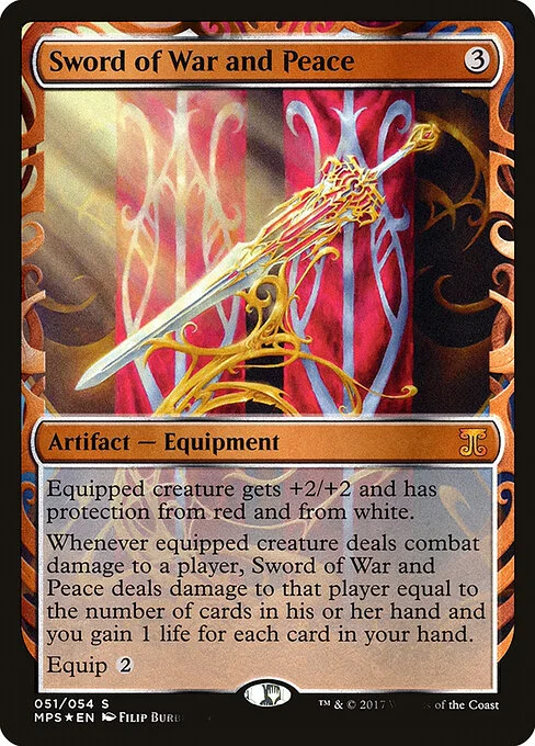 Sword of War and Peace, carta Magic di tipo Artifact — Equipment illustrata da Filip Burburan