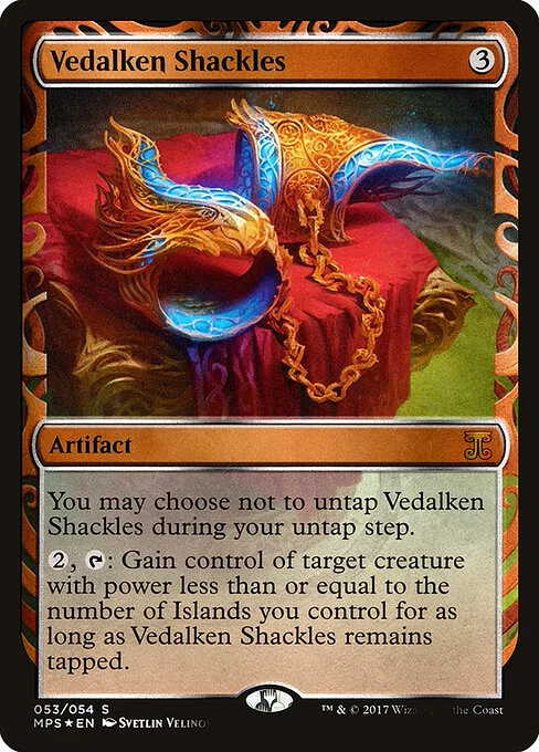Vedalken Shackles, carta Magic di tipo Artifact illustrata da Svetlin Velinov