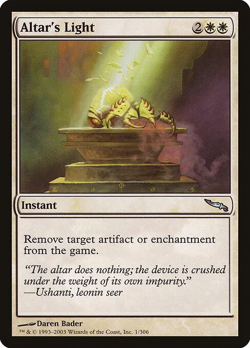 Altar's Light, carta Magic di tipo Instant illustrata da Daren Bader