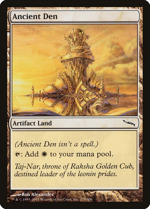Ancient Den, carta Magic di tipo Artifact Land illustrata da Rob Alexander