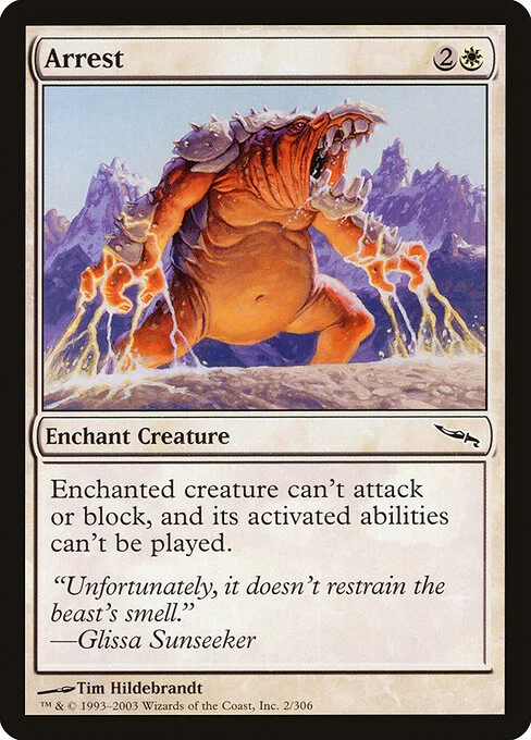 Arrest, carta Magic di tipo Enchantment — Aura illustrata da Tim Hildebrandt