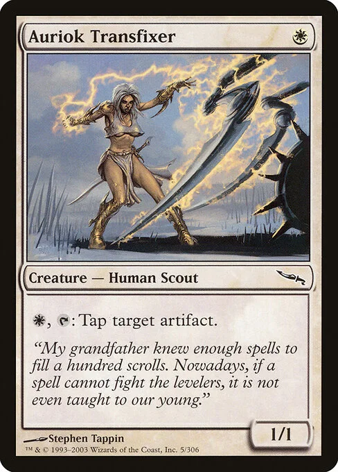 Auriok Transfixer, carta Magic di tipo Creature — Human Scout illustrata da Stephen Tappin