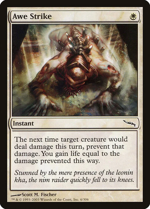 Awe Strike, carta Magic di tipo Instant illustrata da Scott M. Fischer