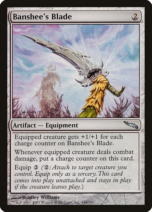 Banshee's Blade, carta Magic di tipo Artifact — Equipment illustrata da Bradley Williams