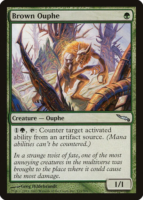 Brown Ouphe, carta Magic di tipo Creature — Ouphe illustrata da Greg Hildebrandt