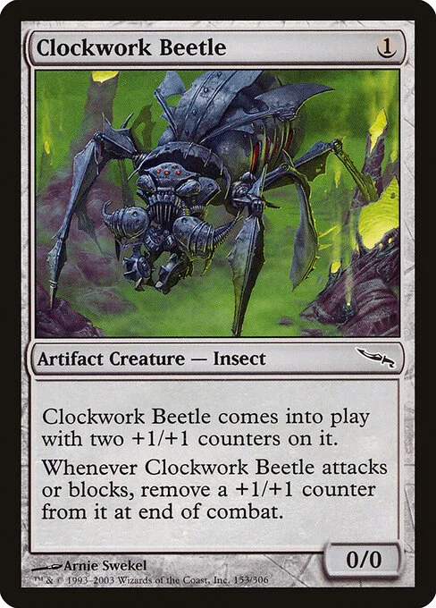 Clockwork Beetle, carta Magic di tipo Artifact Creature — Insect illustrata da Arnie Swekel