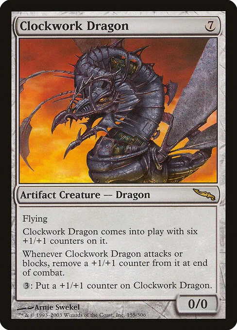 Clockwork Dragon, carta Magic di tipo Artifact Creature — Dragon illustrata da Arnie Swekel