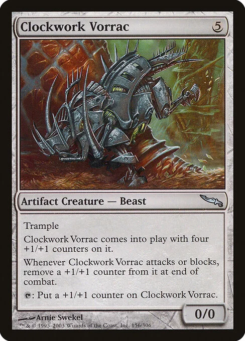 Clockwork Vorrac, carta Magic di tipo Artifact Creature — Boar Beast illustrata da Arnie Swekel