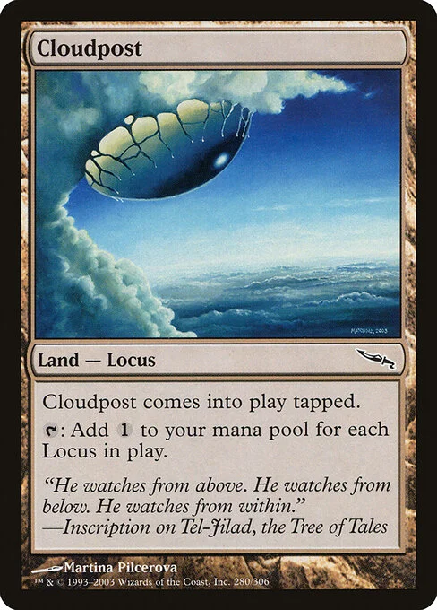 Cloudpost, carta Magic di tipo Land — Locus illustrata da Martina Pilcerova