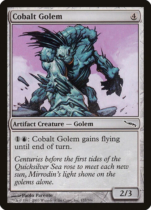 Cobalt Golem, carta Magic di tipo Artifact Creature — Golem illustrata da Paolo Parente