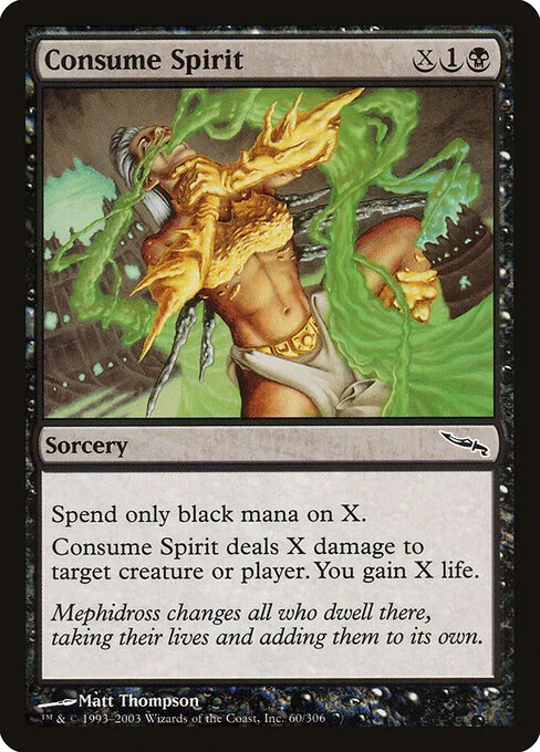 Consume Spirit, carta Magic di tipo Sorcery illustrata da Matt Thompson