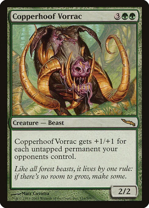 Copperhoof Vorrac, carta Magic di tipo Creature — Boar Beast illustrata da Matt Cavotta