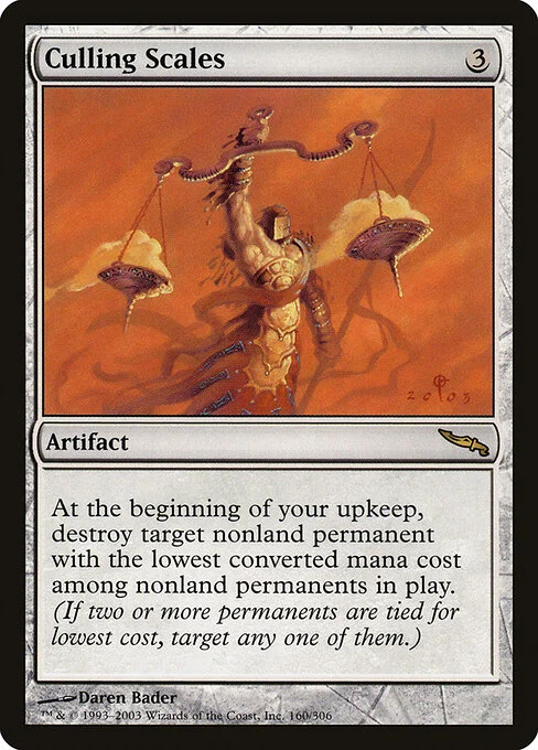 Culling Scales, carta Magic di tipo Artifact illustrata da Daren Bader