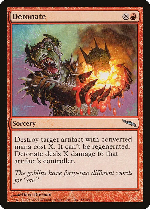 Detonate, carta Magic di tipo Sorcery illustrata da Dave Dorman